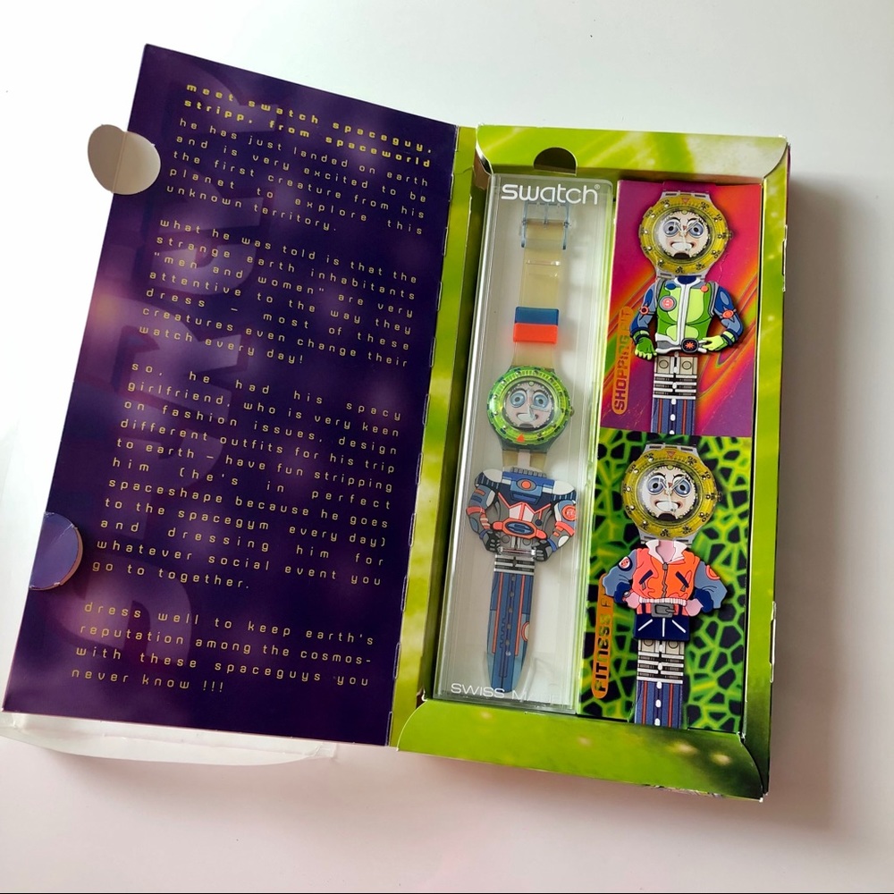 Swatch Quartz Strepp Vintage Watch Spaceworld 1996